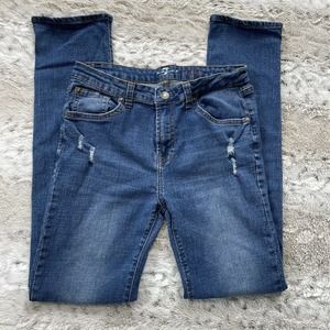 7FAM Slimmy Distressed Skinny Jeans Big Girls Size 16 EUC 7 For All Mankind